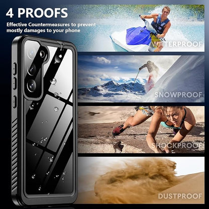SPIDERCASE Designed for Samsung Galaxy S23 Case Waterproof,Built-in Screen & Camera Lens Protector[IP68 Underwater][Military Grade Shockproof] Full Body Protection Phone Case,Purple/Clear