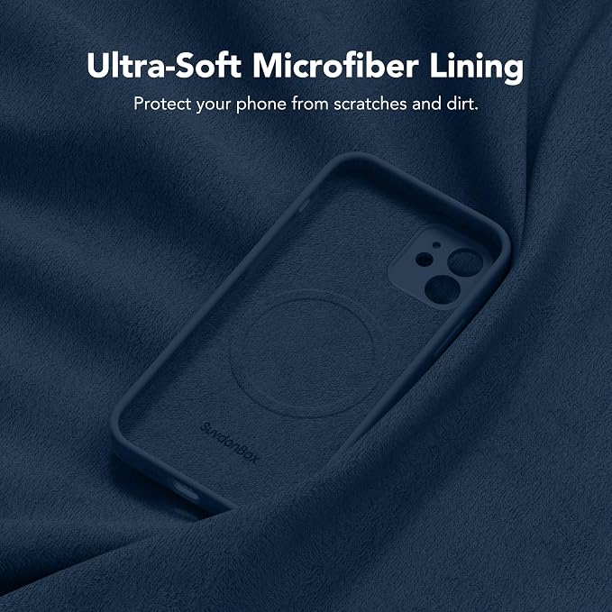 Magnetic for iPhone 12 Case, Compatible with MagSafe, [Full Camera Protection][Screen Protector] Silicone Shockproof Protective Phone Case for iPhone 12 6.1", Cobalt Blue