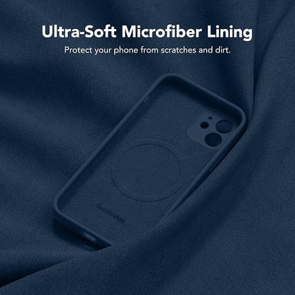 Magnetic for iPhone 12 Case, Compatible with MagSafe, [Full Camera Protection][Screen Protector] Silicone Shockproof Protective Phone Case for iPhone 12 6.1", Cobalt Blue
