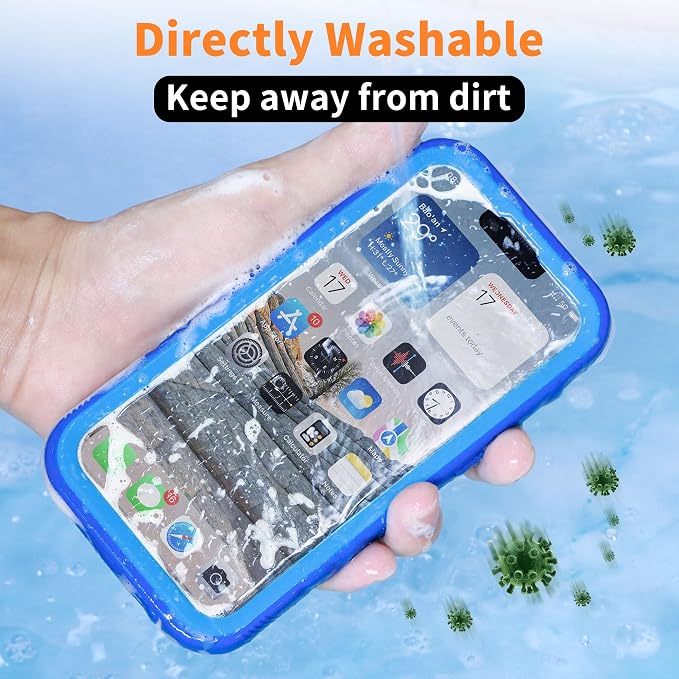 Cozycase Waterproof Case for iPhone SE 3rd 2022/iPhone SE 2nd 2020/iPhone 7/8 - Shockproof Full Body Rugged Case with Built-in Screen Protector Waterproof Case for iPhone SE3/SE2/7/8 (Frosted Blue)