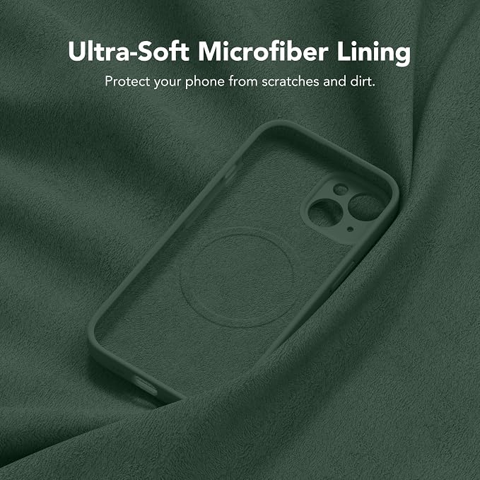 Magnetic for iPhone 15 Plus Case, Compatible with MagSafe, [Full Camera Protection][Screen Protector] Silicone Shockproof Protective Phone Case for iPhone 15 Plus 6.7", Alpine Green