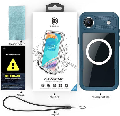 Losin Compatible with iPhone 17 Air Waterproof Case, [Compatible with MagSafe] [Built-in Screen Protector], Full Body Protection Military Grade Shockproof Case, Teal