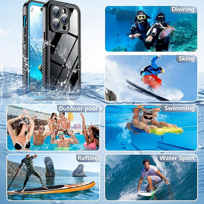 Temdan Underwater Camera Case for iPhone 14 Pro Max Case Waterproof,[ IP68 Underwater Photography & Video Recording] Cover Bag Box for Snorkeling, Swimming & Surfing-6.7" Blue