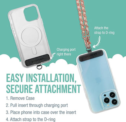 Smartish Phone Lanyard - Case Clinger - Universal iPhone Holder with Detachable Crossbody Shoulder Neck Strap Compatible with All Phone Cases - Rosé All Day