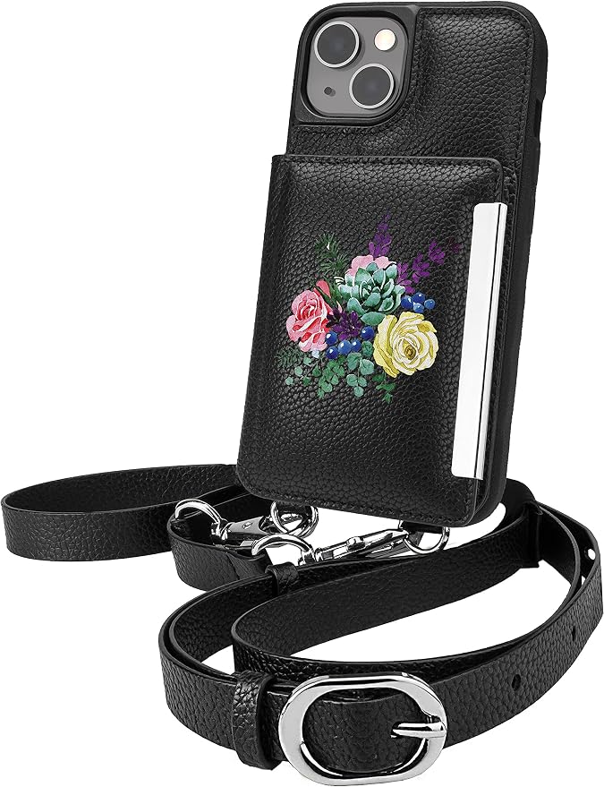 Smartish iPhone 13 Crossbody Wallet Case for Women - Dancing Queen [Purse/Clutch with Detachable Strap & Wristlet] Protective Cover with Credit Card Holder - Flavor of The Month