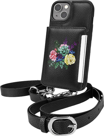 Smartish iPhone 13 Crossbody Wallet Case for Women - Dancing Queen [Purse/Clutch with Detachable Strap & Wristlet] Protective Cover with Credit Card Holder - Flavor of The Month