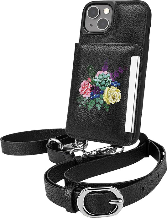 Smartish iPhone 13 Crossbody Wallet Case for Women - Dancing Queen [Purse/Clutch with Detachable Strap & Wristlet] Protective Cover with Credit Card Holder - Flavor of The Month