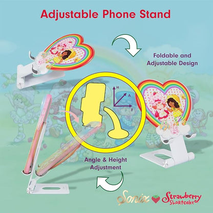 Sonix Character Phone Stand | Adjustable Cell Phone Holder, Desk Stand, Dock | Strawberry Shortcake x Orange Blossom