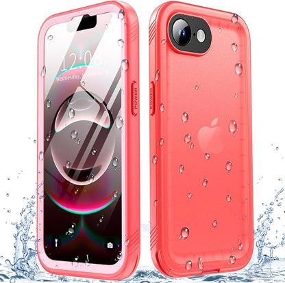 SPORTLINK for iPhone 16e/17e Waterproof Phone Case - Built in Screen & Camera Lens Protector,6.6FT Military Dropproof/Shockproof/Dustproof/IP68 Underwater for iPhone 16e/17e 6.1 inch Frosted Pink