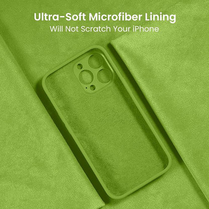 FireNova Designed for iPhone 15 Pro Max Case, Silicone Upgraded [Camera Protection] Phone Case with [2 Screen Protectors], Soft Anti-Scratch Microfiber Lining Inside, 6.7 inch, Sprout Green