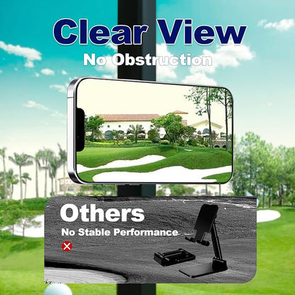 Magnetic Phone Holder for Golf Cart, Car, Gym & Home Strong Magnet Mount with 360° Adjustable Rotation Anti-Slip Rubberized Base Compatible with iPhone & Android with Magnetic Ring Gifts for Golfers