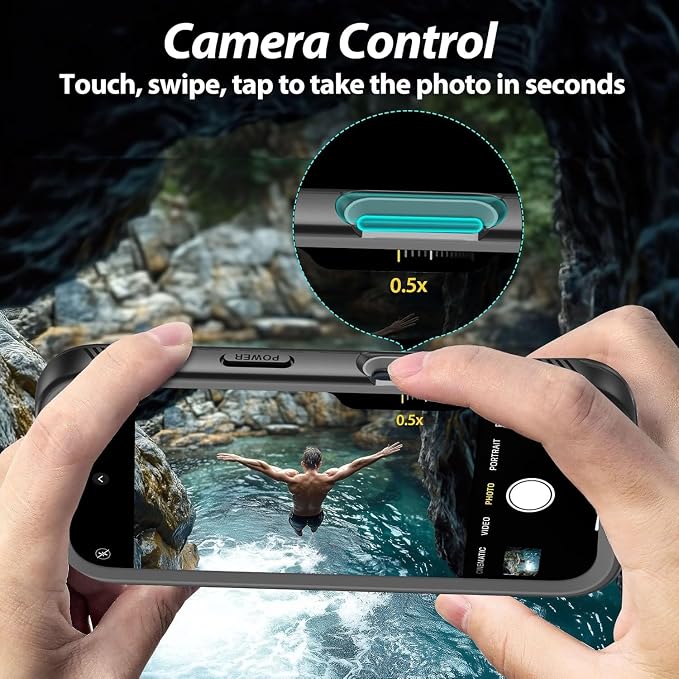 SPORTLINK for iPhone 16 Waterproof Case - Shockproof Dustproof Case with Built-in Clear Screen Protector, Full Body Heavy Duty Sealed Protective Cover for i Phone 16 6.1" Black