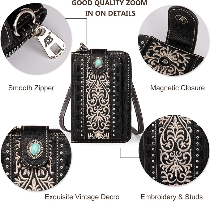 Montana West Small Crossbody Bags for Women Western Handbag with Cash Slots