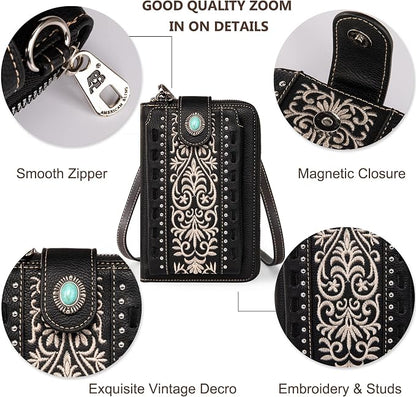 Montana West Small Crossbody Bags for Women Western Handbag with Cash Slots