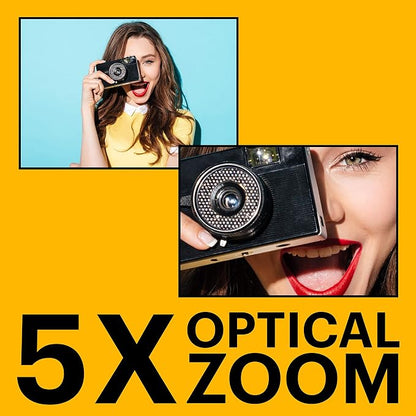 Kodak PIXPRO FZ55 Digital Camera, Compact Point & Shoot with 16MP Sensor, 5X Optical Zoom, 28mm Wide Angle, 1080p Video, Blue