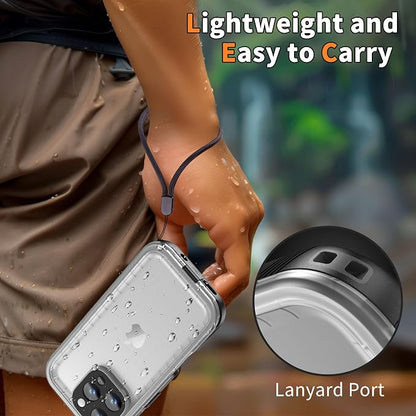 Cozycase for iPhone 16 Pro Max Case Waterproof - 360 Heavy Duty with Screen/Camera Protector Shockproof IP68 Underwater Dustproof Water Shock Proof Full Body/Front and Back Case Black/Frosted Clear