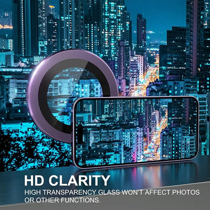 Choiche Compatible for iPhone 14 Pro/iPhone 14 Pro Max Camera Lens Protector, 9H Tempered Glass Camera Cover Screen Protector Metal Ring Decoration Accessories (Purple)