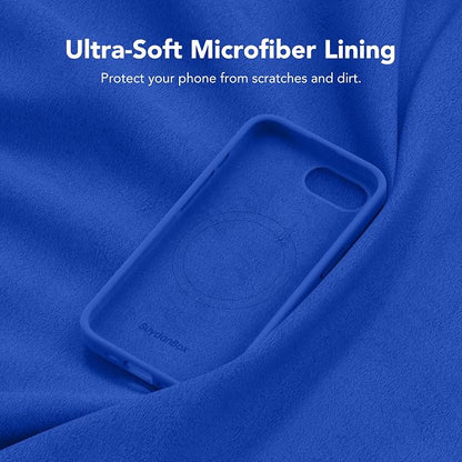 Magnetic for iPhone 17e/iPhone 16e Case, Compatible with MagSafe, [Soft Anti-Scratch Microfiber Lining] Slim Silicone Shockproof Protective Phone Case for iPhone 17e/16e 6.1", Klein Blue