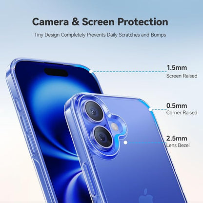 CASEKOO for iPhone 16 Plus Case Crystal Clear, [12FT Military-Grade Protection][Never Yellow Technology] Transparent Slim Cover Women Men for iPhone 16 Plus Phone Case 6.7 inch, Clear
