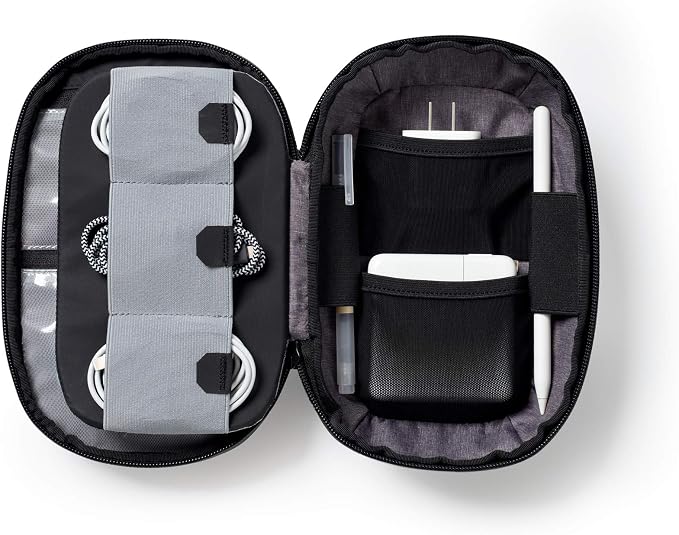 NOMATIC Premium Tech Organizer | Electronic Organizer (Black) | Water Resistant Travel Tech Case, Cord Case - Universal Cable Holder, Memory Cards, Hard Drive, Power Banks, Charger, etc
