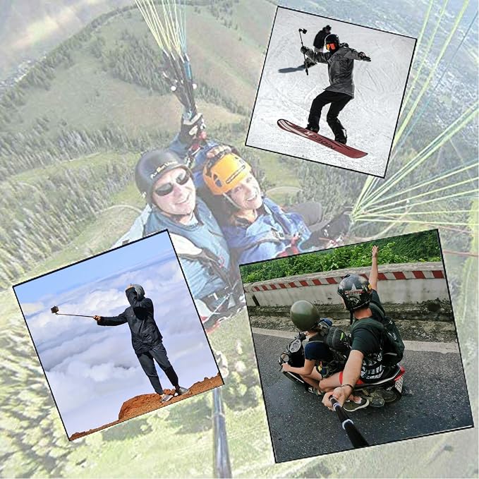 11.25-37 inch Selfie Stick Extendable Monopod Pole Waterproof Aluminum Telescopic Handle Grip Compatible with AKASO EK7000,Brave 4,V50,Gopro Hero 13 12 11 10 9 8,DJI Osmo,ODDV Action Camera