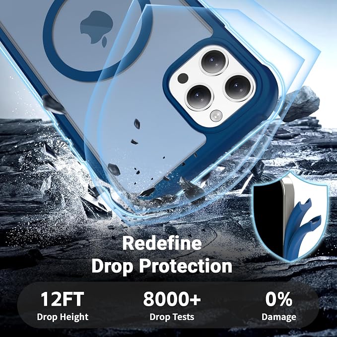 jaroco Magnetic for iPhone 11 Pro Max Case, [Compatible with MagSafe][Military Grade Drop Protection][Heavy Duty Protection][Non-Slip][Shockproof] 2-Layer Durable Bumper Phone Case 6.5''-Deep Blue