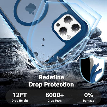 jaroco Magnetic for iPhone 11 Pro Max Case, [Compatible with MagSafe][Military Grade Drop Protection][Heavy Duty Protection][Non-Slip][Shockproof] 2-Layer Durable Bumper Phone Case 6.5''-Deep Blue