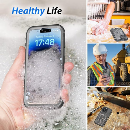 SPORTLINK for iPhone 14 Pro Case Waterproof - Buit in Screen Protector [Compatible with MagSafe][IP68 Underwater][6.6FT Military Dropproof][Dustproof] Full Body Shockproof Phone Case 6.1"