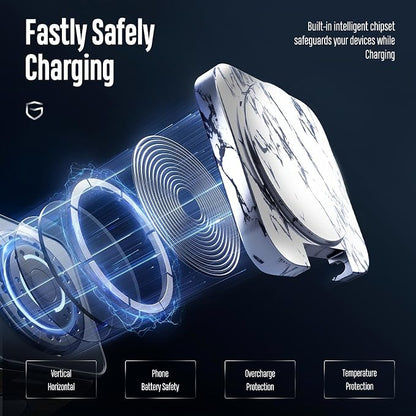 KU XIU Fast Wireless Charger, Magnetic Foldable 3 in 1 Charging Station for iPhone 17/16/15/14/13/12 Pro/Plus/Pro Max, 5W Portable Charger for Apple Watch9/8/7/6/5/4/SE, for Airpods
