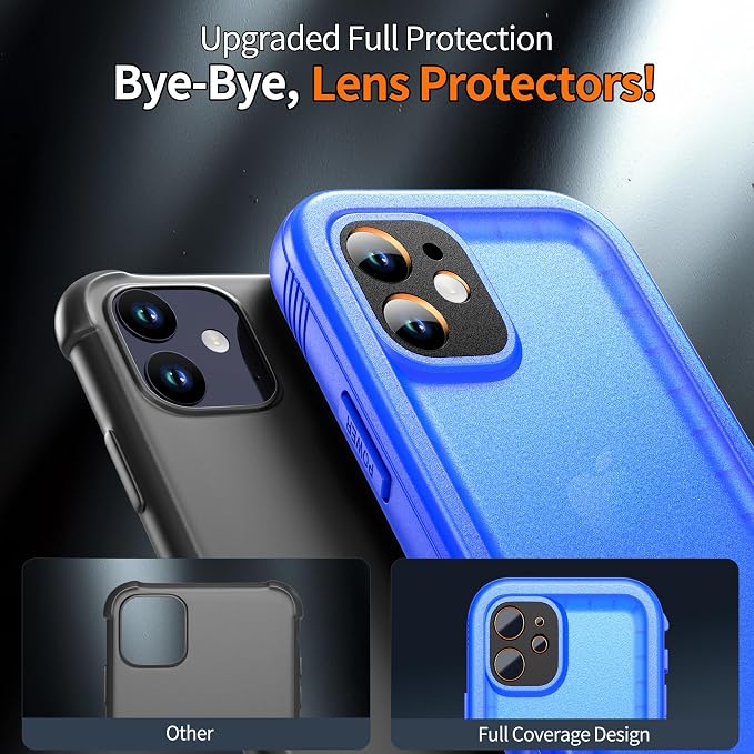 Cozycase Compatible with iPhone 12 Mini Waterproof Case - Full Body Rugged Dustproof Shockproof Case with Built-in Screen Protective Case for iPhone 12 Mini 5.4 inch (Blue)
