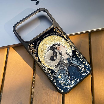 Constellation Series - Aries Designs Magnetic for iPhone 17 pro max Case, Tarot Style Model Glass Phone Cover, Compatible with Magsafe - fits iPhone 17 pro max Case for Women
