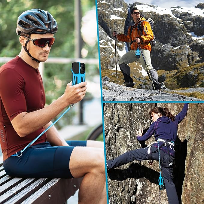 HOTEMIA Silicone Phone Lanyard Holder with Carabiner, Universal Phone Strap,Anti-Theft Phone Case with retractable tether