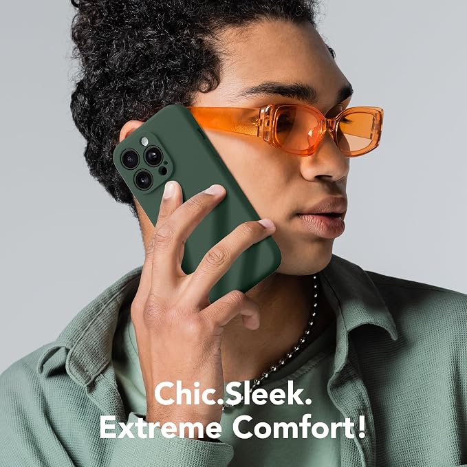 Magnetic for iPhone 12 Pro Max Case, Compatible with MagSafe, [Full Camera Protection][Screen Protector] Silicone Shockproof Protective Phone Case for iPhone 12 Pro Max 6.7", Alpine Green
