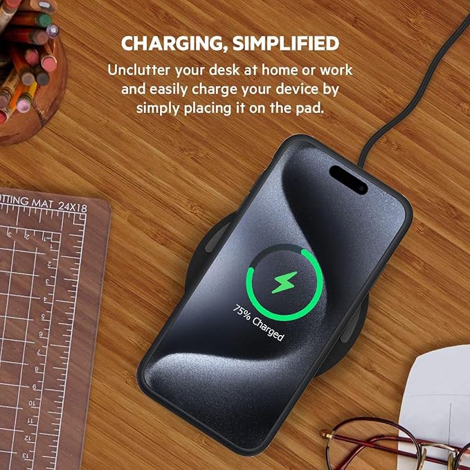 Battery Case for iPhone 15 Pro, [10000mAh] Enhanced Portable Protective Smart Qi Wireless Charger Case Battery Pack with CarPlay Wireless Charging Case Compatible for iPhone 15 Pro (6.1 inch)-Black