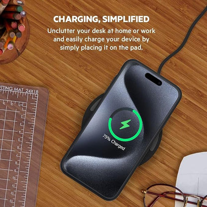 Battery Case for iPhone 15 Pro, [10000mAh] Enhanced Portable Protective Smart Qi Wireless Charger Case Battery Pack with CarPlay Wireless Charging Case Compatible for iPhone 15 Pro (6.1 inch)-Black