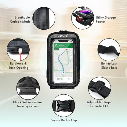 JETLIFE Moped Mobile Holder Vespa Scooter EV Bike, Moped Phone Holder Mount, Cell Phone Holder Mount, Fits All Smartphones Upto 7.2'' (Carbon Black)