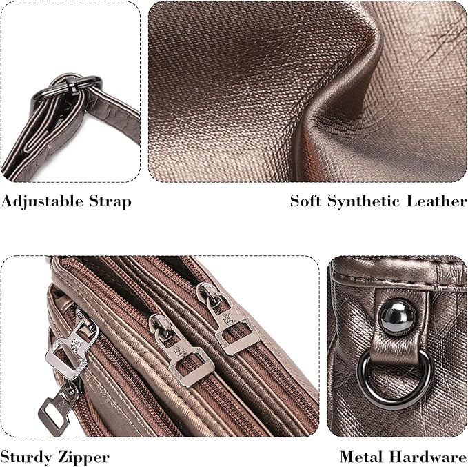 MINICAT Multiple Pockets Small Crossbody Purse Cell Phone Purse Shoulder Bags for Women Cross Body Bag for Woman