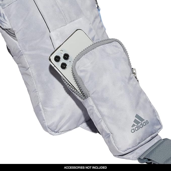 adidas Essentials Sling Small Crossbody Bag for Women and Men (5L), Stone Wash Grey/Blue Dawn/2.0, One Size