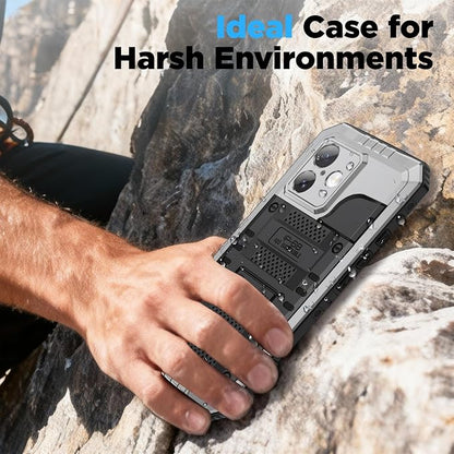 Beasyjoy for iPhone 17 Case Waterproof, Heavy Duty Metal Full Body Protection, Built-in Screen Protector, Military Grade Shockproof Dustproof Rugged Cover for iPhone 17 6.3 inch, Silver