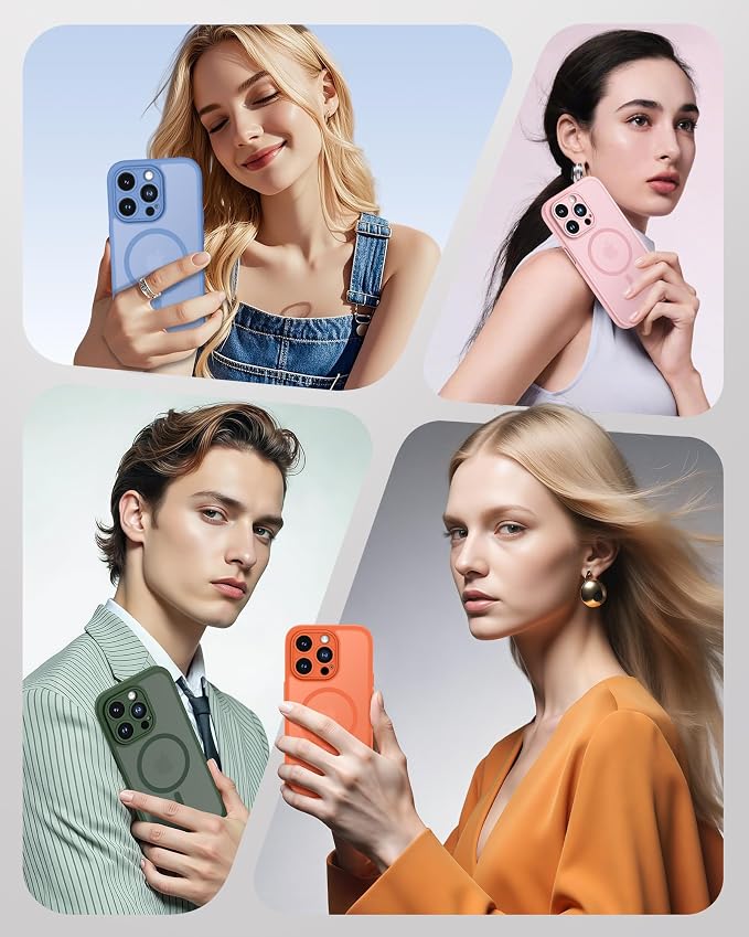 TOCOL for Phone 14 Pro Case, Compatible with Magsafe Charger, Full Camera Protection, Drop Protection, Translucent Matte Phone Case for iPhone 14 Pro 6.1 inch (Orange)
