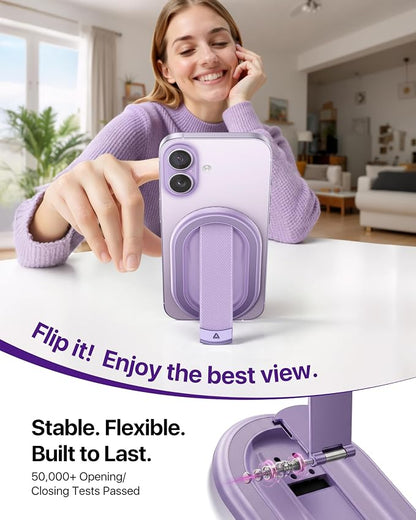 andobil [2026 All-New] Magnetic Phone Grip for Magsafe with Finger Strap [Comfortable & Durable] Magnetic Phone Ring Holder for MagSafe Accessories & iPhone 17 Air 16 Pro Max Plus 15 14 13 12, Purple