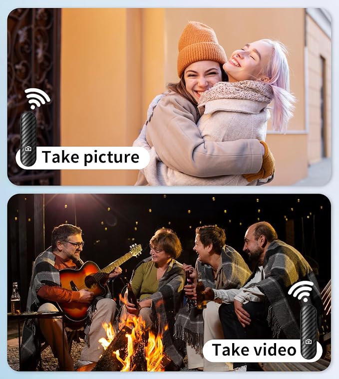 Phone Selfie Stick Tripod Rechargeable Remote, Portable Wireless Remotes Shutter Compatible with Smartphones for CX609 Tripod Black