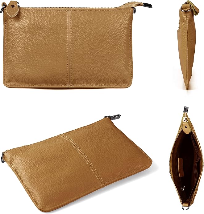 befen Genuine Leather Wristlet Clutch Wallet Purses Small Crossbody Bags for Women with RFID Blocking Card Slots