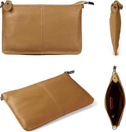 befen Genuine Leather Wristlet Clutch Wallet Purses Small Crossbody Bags for Women with RFID Blocking Card Slots