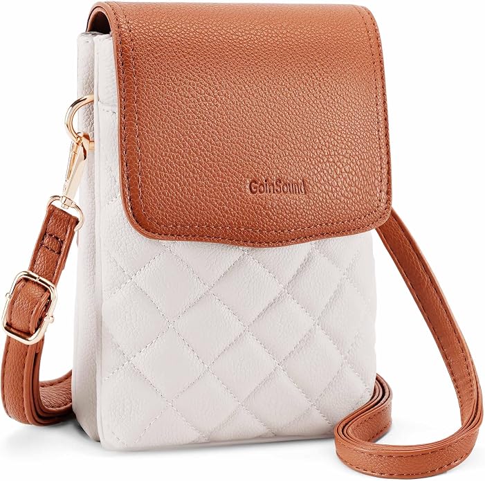 RFID Small Crossbody Purses for Women Quilted Cell Phone Purse with RFID Blocking Credit Card Slots