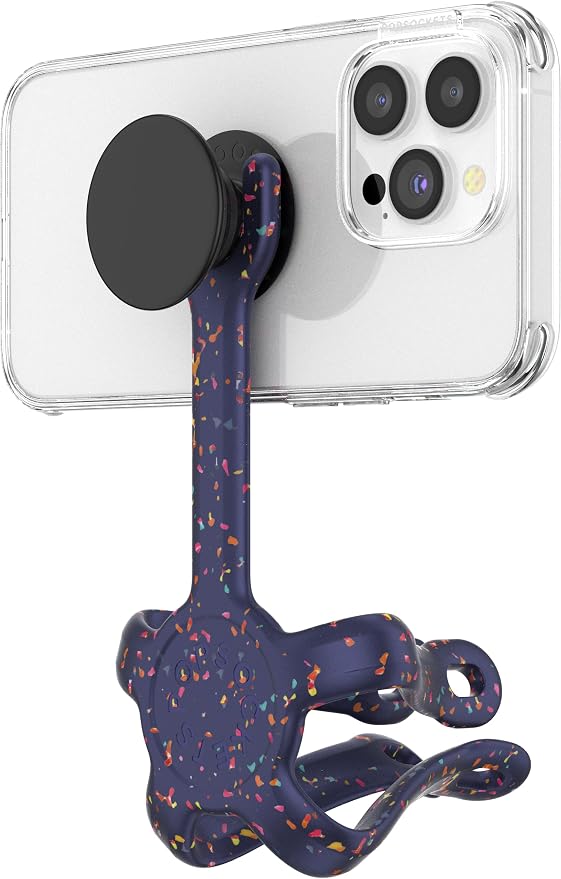 PopSockets Flexible Phone Mount & Stand, Navy Blue - French Navy Confetting