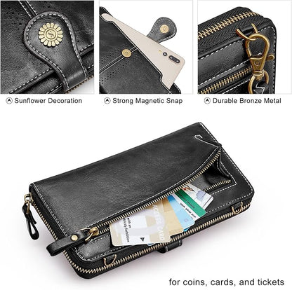 S-ZONE Vegan Leather Crossbody Bags for Women Small Cell Phone Purse RFID Blocking Clutch Purses with 2 Straps