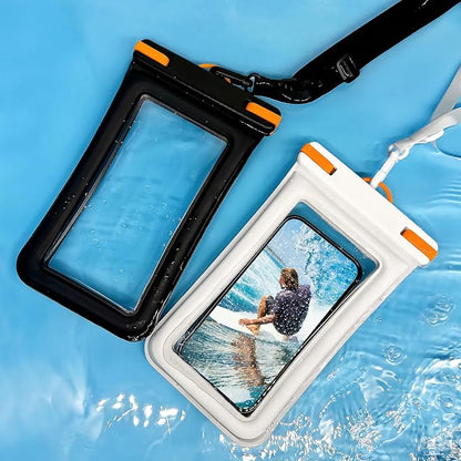 IPX8 Floating Waterproof Dry Bag 2-Pack ,7.2 Inch Waterproof Phone Pouch for iPhone 16/15/14 Pro Max Galaxy S24/S23 Adjustable Lanyard + wrist strap Beach Swimming Travel Essentials
