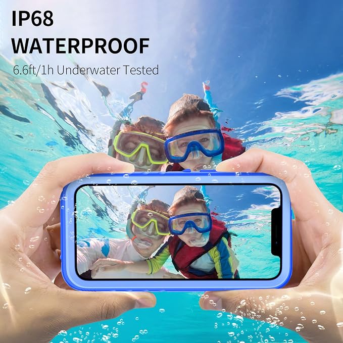 SPORTLINK Compatible with iPhone 12 Pro Waterproof Case - Full Body Shockproof Dustproof Phone Screen Protector Rugged Waterproof Case for iPhone 12 & 12 Pro 6.1 Inch Blue