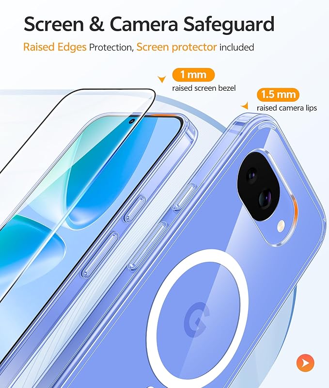 FNTCASE for Google Pixel 10a Case: [Fit for Magsafe] [Screen Protector] Anti Yellowing Transparent Clear - Military Grade Shockproof Protective Phone Cover for Pixel 10A - Clear